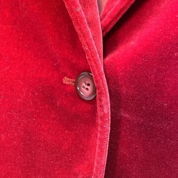 Vintage Club XIX Red Velvet Blazer Jacket Size 8 - Picture 5 of 11